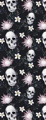 Estores de rolo blackout para janela Crânios entre flores