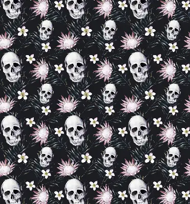 Estores de rolo blackout para janela Crânios entre flores