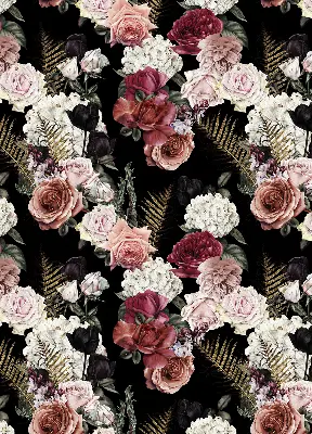 Estores de rolo interiores blackout Um buquê de rosas