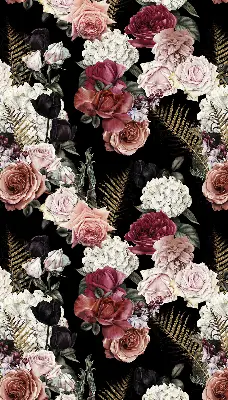 Estores de rolo interiores blackout Um buquê de rosas