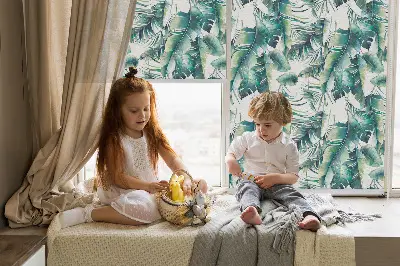Estores de rolo blackout para janela Folhas