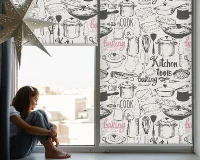 Estores de rolo interiores blackout para janela Utensílios de cozinha