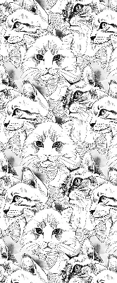 Estores de rolo em tecido blackout Gatos desenhados