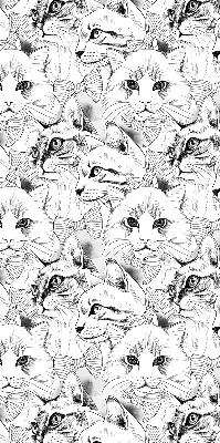 Estores de rolo em tecido blackout Gatos desenhados