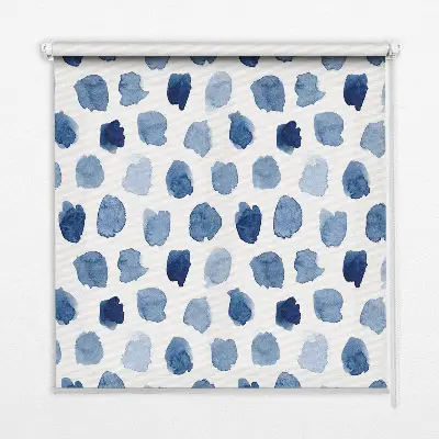 Estores de rolo blackout para janela manchas pintadas de azul