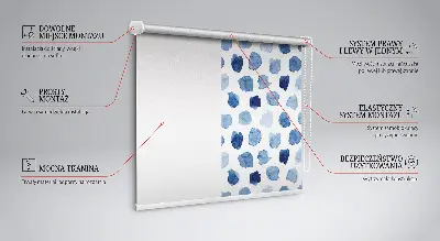 Estores de rolo blackout para janela manchas pintadas de azul