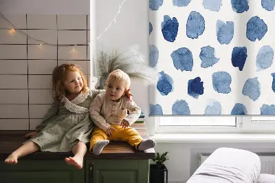Estores de rolo blackout para janela manchas pintadas de azul