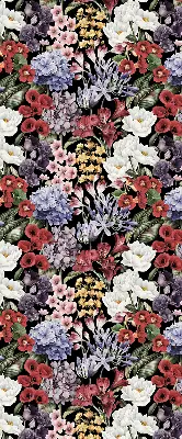 Estores de rolo em tecido blackout Flores coloridas