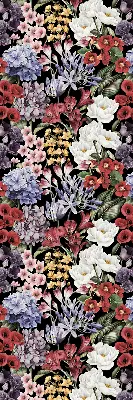 Estores de rolo em tecido blackout Flores coloridas