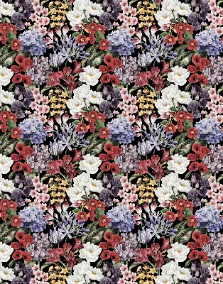 Estores de rolo em tecido blackout Flores coloridas