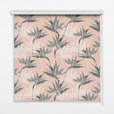 Estores de rolo interiores blackout Flores cinzentas
