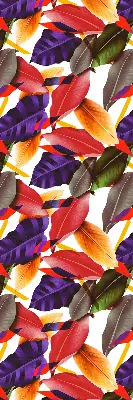 Estores de rolo blackout para porta de varanda Folhas coloridas