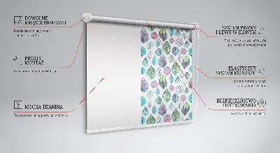 Estores de rolo interiores blackout para janela Folhas coloridas
