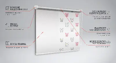 Estores de rolo interiores blackout para janela Coelhos coloridos com coroas