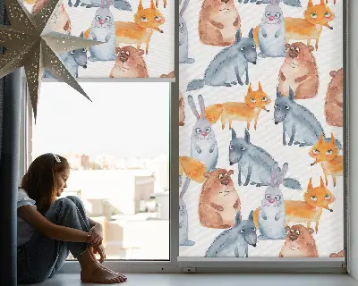 Estores de rolo interiores blackout para janela Animais