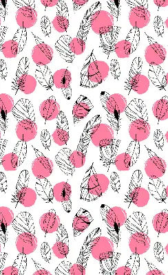 Estores de rolo blackout para janela Penas e bolinhas rosa