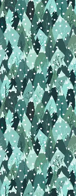 Estores de rolo em tecido blackout Floresta e neve caindo