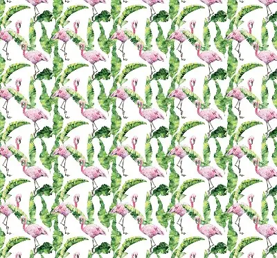 Estores de rolo blackout para porta de varanda Flamingos junto às folhas