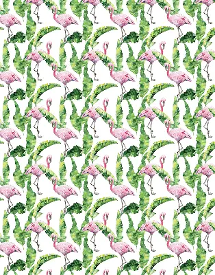 Estores de rolo blackout para porta de varanda Flamingos junto às folhas