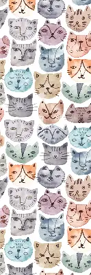 Estores de rolo interiores blackout para janela rostos de gato coloridos