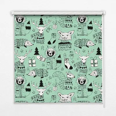 Estores de rolo em tecido blackout Animais de inverno