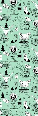 Estores de rolo em tecido blackout Animais de inverno
