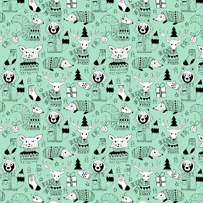 Estores de rolo em tecido blackout Animais de inverno