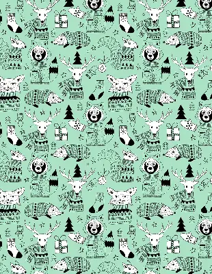 Estores de rolo em tecido blackout Animais de inverno