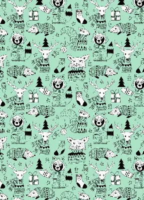 Estores de rolo em tecido blackout Animais de inverno