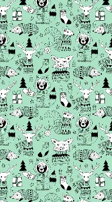 Estores de rolo em tecido blackout Animais de inverno