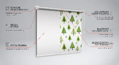Estores de rolo blackout para porta de varanda Floresta desenhada
