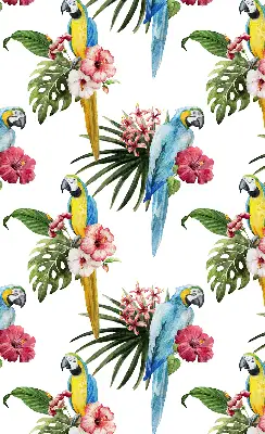 Estores de rolo em tecido blackout Papagaio em flores