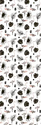 Estores de rolo interiores blackout para janela Flamingos e folhas