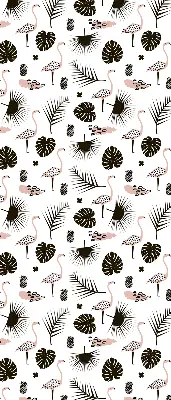 Estores de rolo interiores blackout para janela Flamingos e folhas