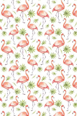 Estores de rolo em tecido blackout Flamingo e folhas