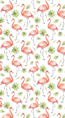 Estores de rolo em tecido blackout Flamingo e folhas