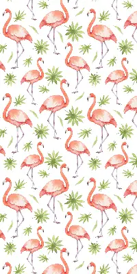 Estores de rolo em tecido blackout Flamingo e folhas