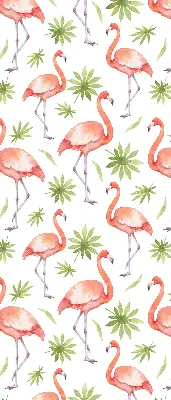 Estores de rolo em tecido blackout Flamingo e folhas