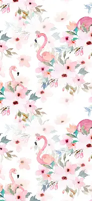 Estores de rolo interiores blackout para janela Flamingos entre as flores