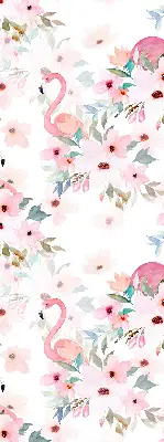 Estores de rolo interiores blackout para janela Flamingos entre as flores