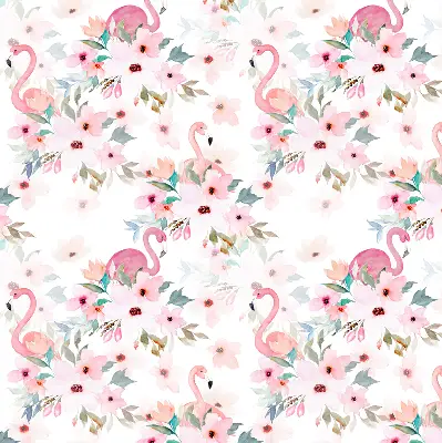 Estores de rolo interiores blackout para janela Flamingos entre as flores