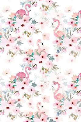 Estores de rolo interiores blackout para janela Flamingos entre as flores