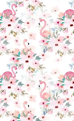 Estores de rolo interiores blackout para janela Flamingos entre as flores