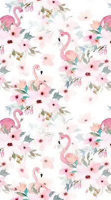 Estores de rolo interiores blackout para janela Flamingos entre as flores