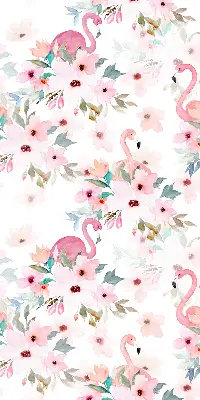 Estores de rolo interiores blackout para janela Flamingos entre as flores