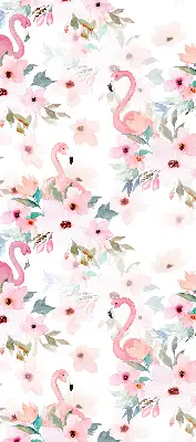 Estores de rolo interiores blackout para janela Flamingos entre as flores