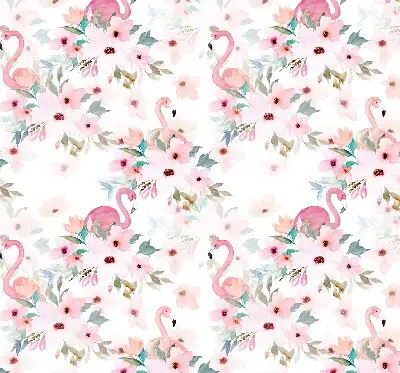 Estores de rolo interiores blackout para janela Flamingos entre as flores