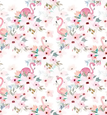 Estores de rolo interiores blackout para janela Flamingos entre as flores