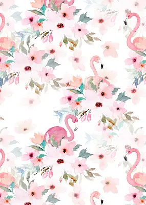 Estores de rolo interiores blackout para janela Flamingos entre as flores