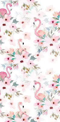 Estores de rolo interiores blackout para janela Flamingos entre as flores